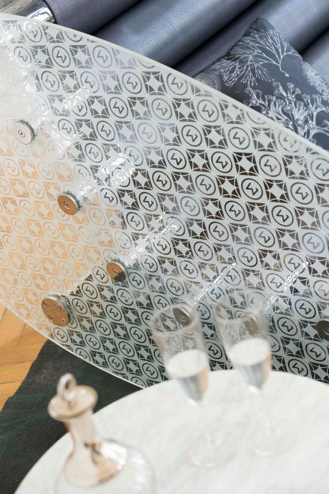 Sofas - MW05 Patterne Special Edition|Soshagro anthracite sofa with sandblasted glass walls & covers - MW Exclusive - KUUMO DESIGN