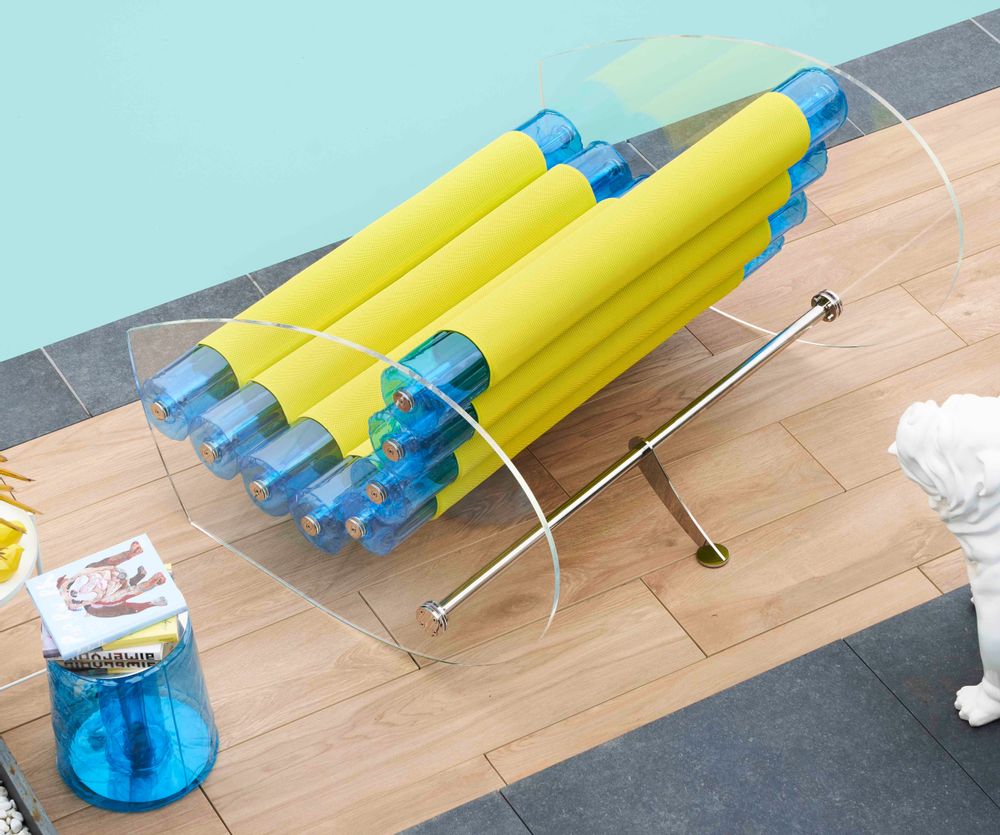Sofas - MW05| Sofa with transparent PMMA walls & yellow Runner covers - MW Exclusive - MW DESIGNER FURNITURE