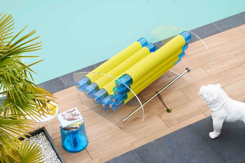 Sofas - MW05| Sofa with transparent PMMA walls & yellow Runner covers - MW Exclusive - MW DESIGNER FURNITURE