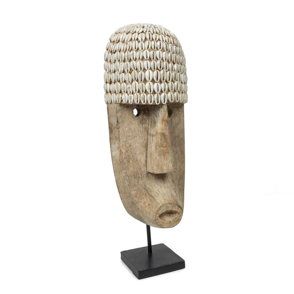 Decorative objects - The Cowrie Mask on Stand - Large - BAZAR BIZAR LIVING
