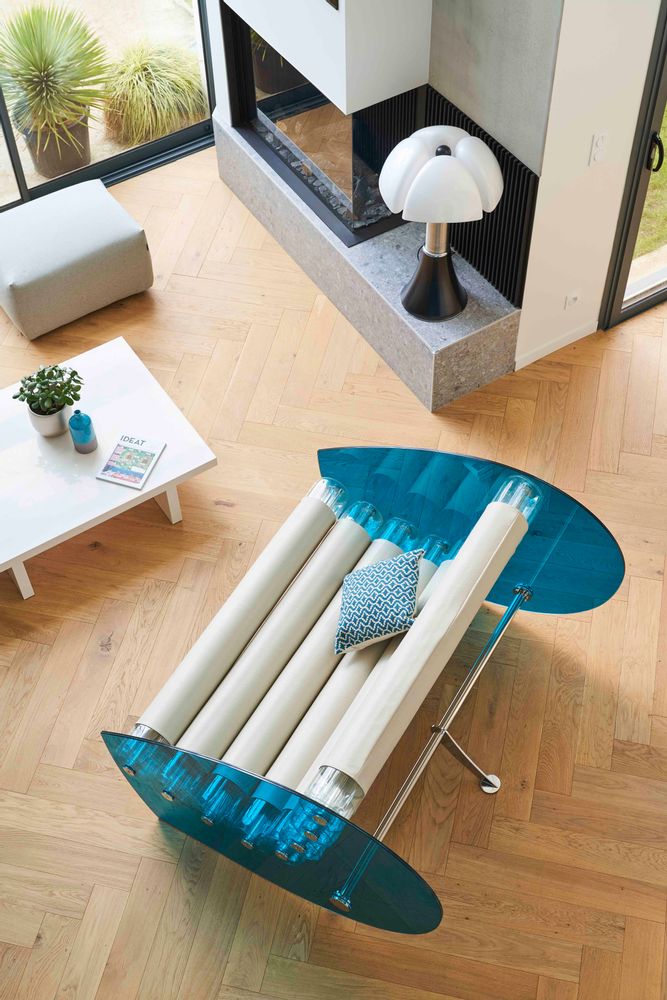 Sofas - MW05| Soshagro Pearl sofa with blue glass panels - MW Exclusive - MW DESIGNER FURNITURE