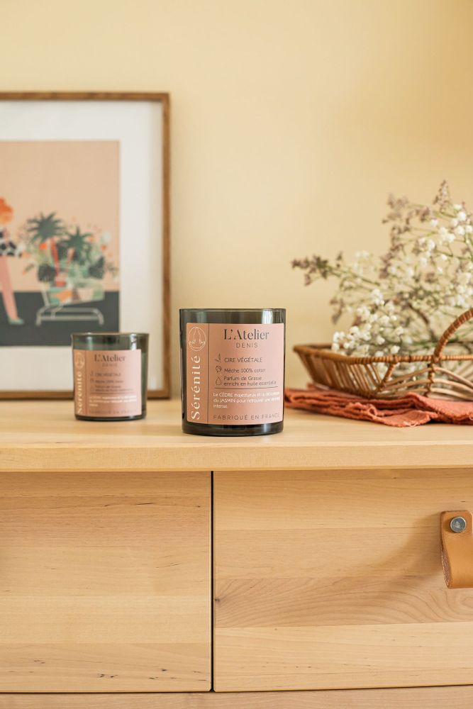 Decorative objects - L'Atelier Denis - SERENITE: 100% vegetable wax scented candle 300g - 50H - L'ATELIER DENIS
