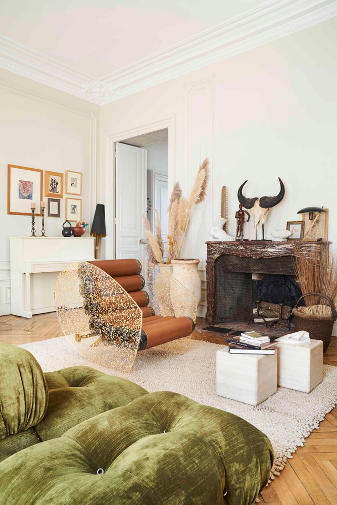 Lawn armchairs - MW05 Couture Collection | Armchair with PMMA walls encrusted with gold leaf & brown Soshagro covers - MW Exclusive - MW DESIGNER FURNITURE