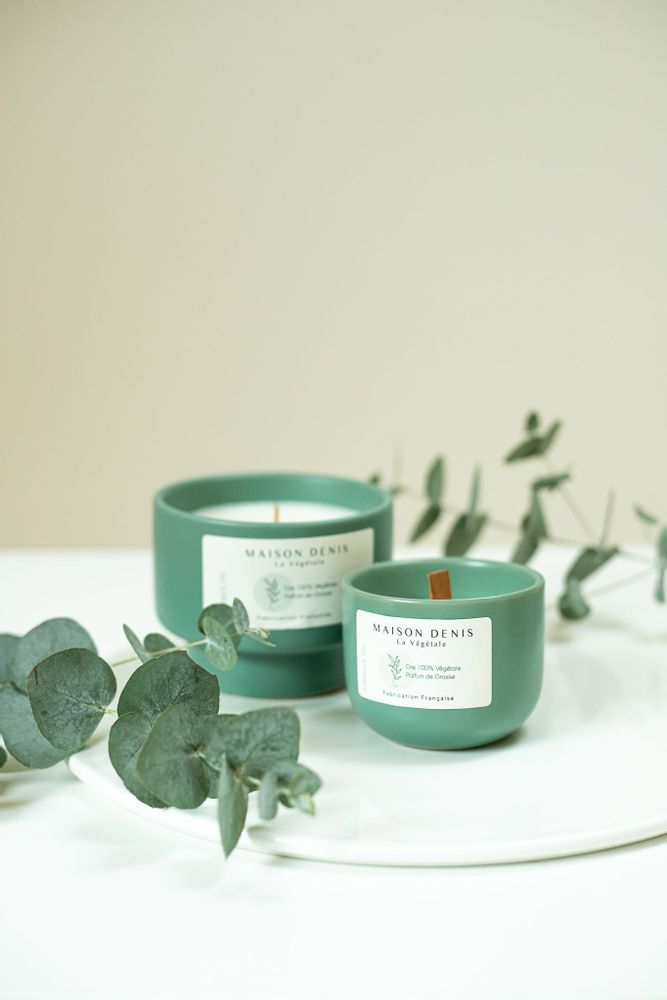 Objets de décoration - Bougie Parfumée cire 100% végétale mèche bois. - L'ATELIER DENIS