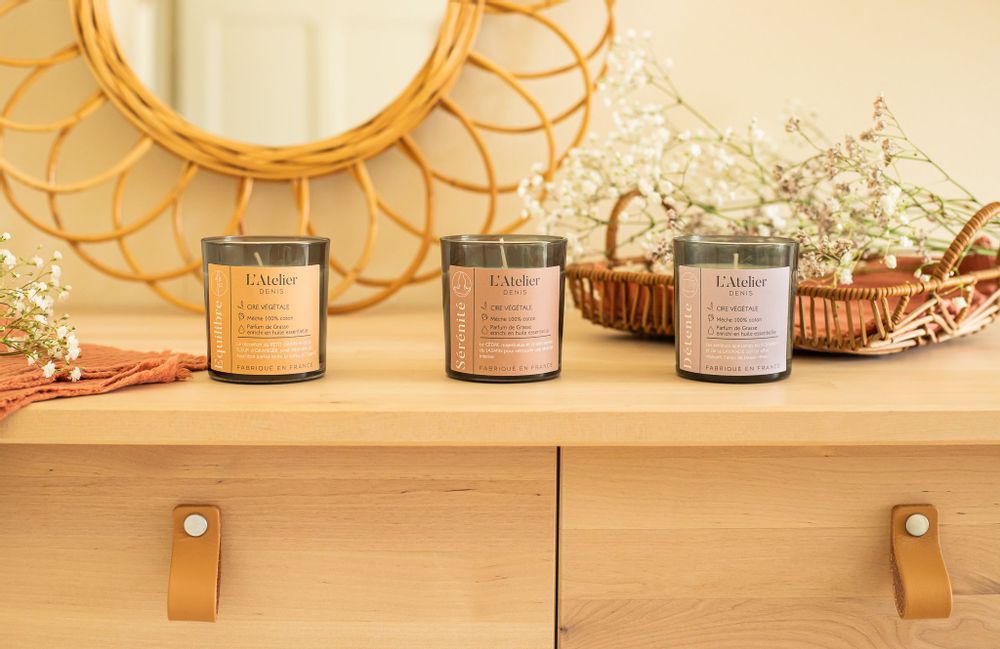 Decorative objects - L'Atelier Denis - SERENITE: 100% vegetable wax scented candle 300g - 50H - L'ATELIER DENIS