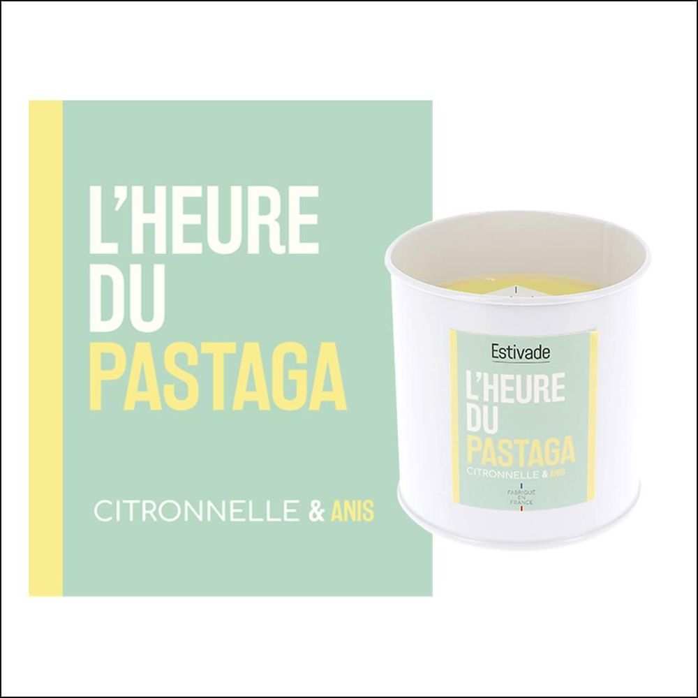 Accessoires de déco extérieure - ESTIVADE L’HEURE DU PASTAGA - Bougie LES CITRONNELLES DECALEES - - L'ATELIER DENIS