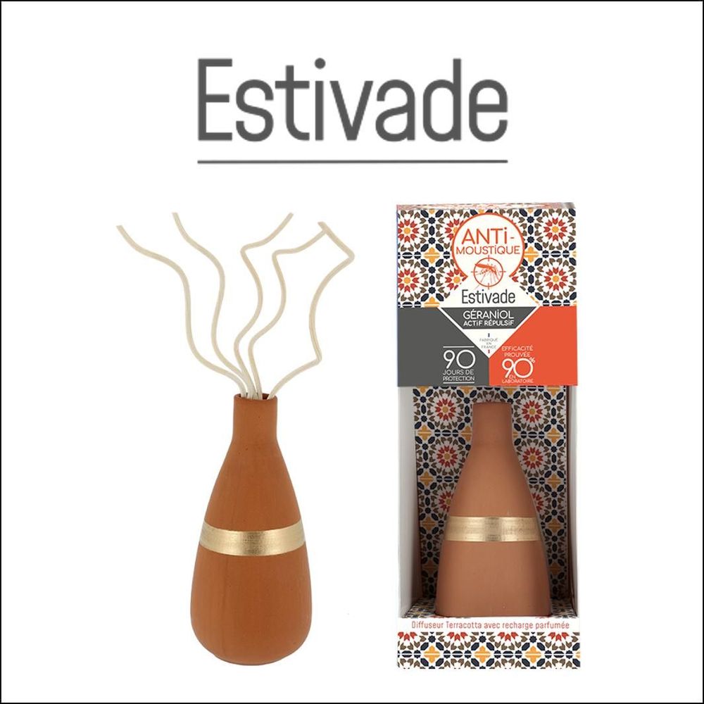 Outdoor decorative accessories - ESTIVADE: Fragrant terracotta bouquet with 200 ml refill - L'ATELIER DENIS