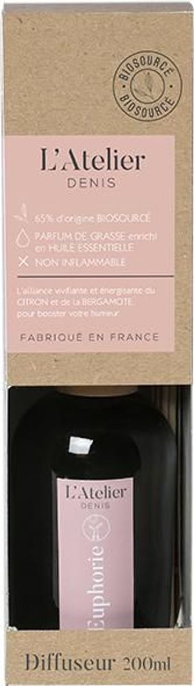Objets de décoration - L'Atelier Denis - EUPHORIE : Diffuseur Parfum 200ml – Fabriqué en France - L'ATELIER DENIS