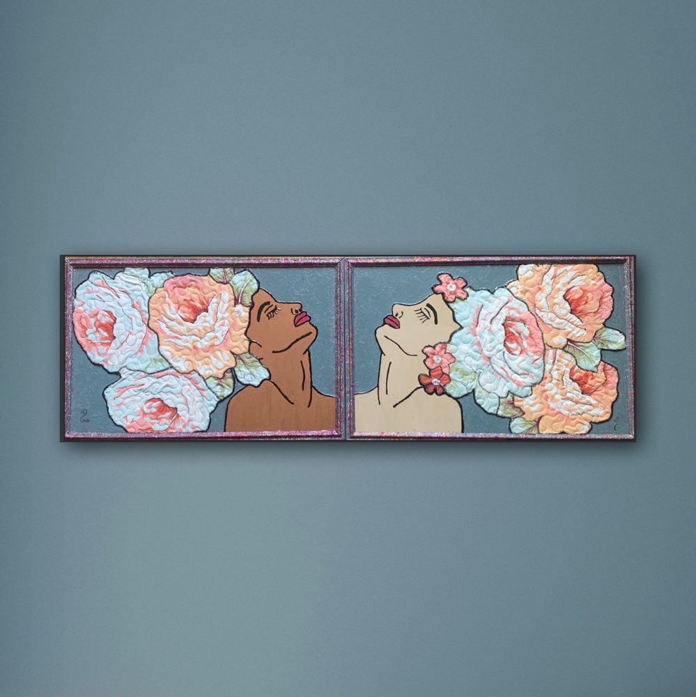 Tableaux - TABLEAU TISSU : DOUCEUR DE L’ÉTÉ INDIEN - CHACHA.ARTDECO