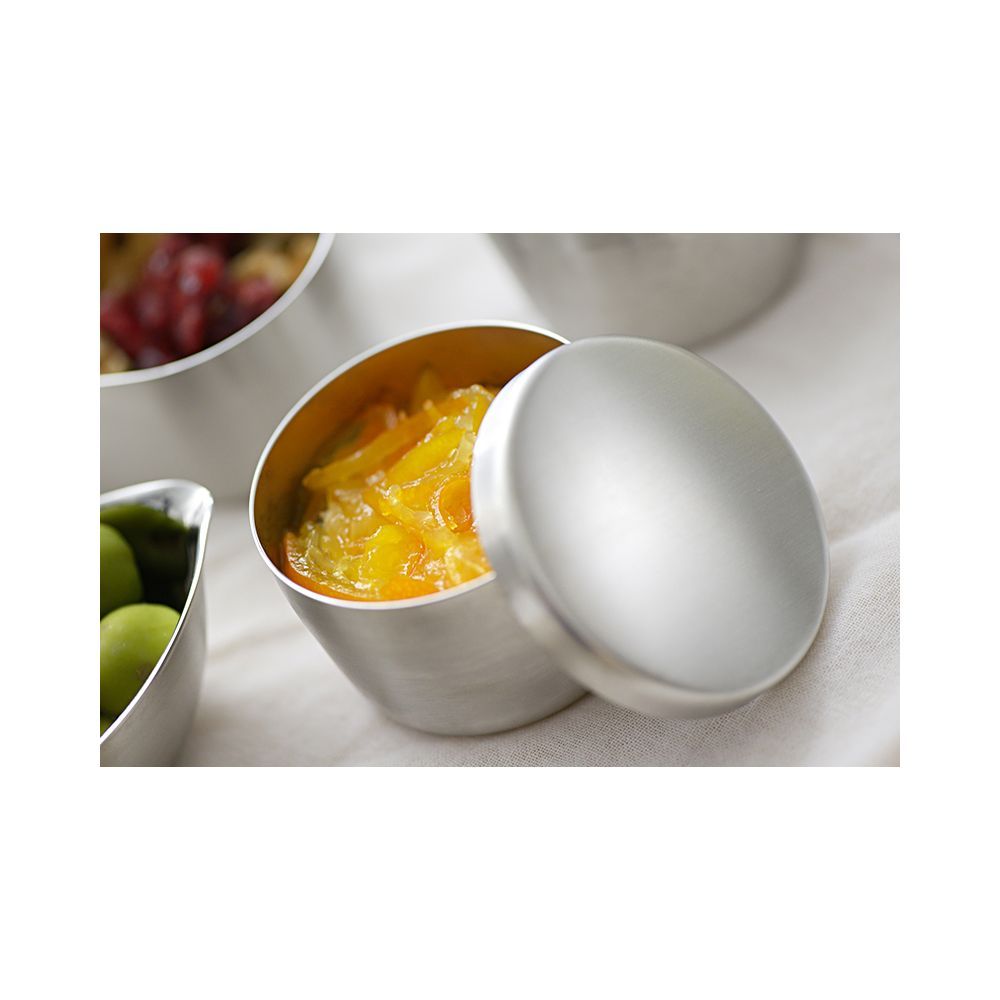 Ustensiles de cuisine - Boîte ronde en acier inoxydable - collection And / YOSHIKAWA - ABINGPLUS