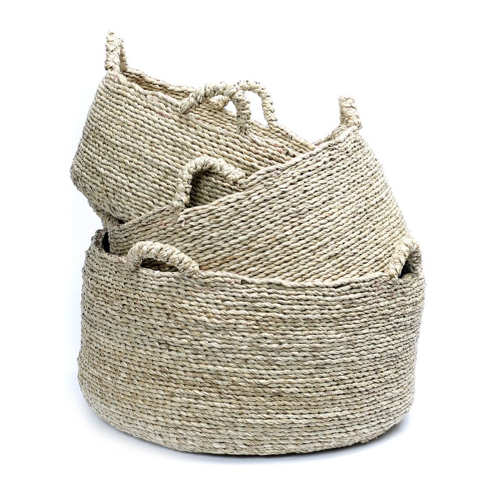 Storage boxes - Les Quatre Mains Baskets - Natural - Set of 3 - BAZAR BIZAR LIVING