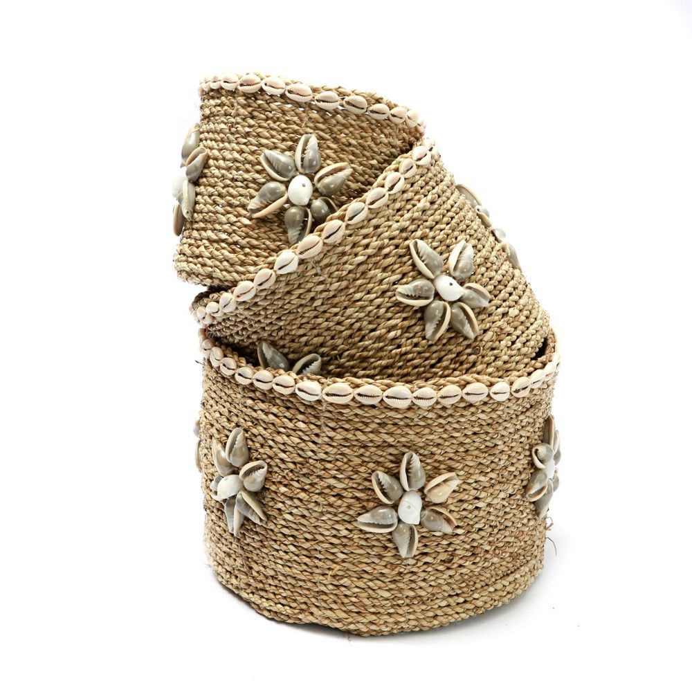 Storage boxes - The Beach View Baskets - Natural - Set of 3 - BAZAR BIZAR LIVING