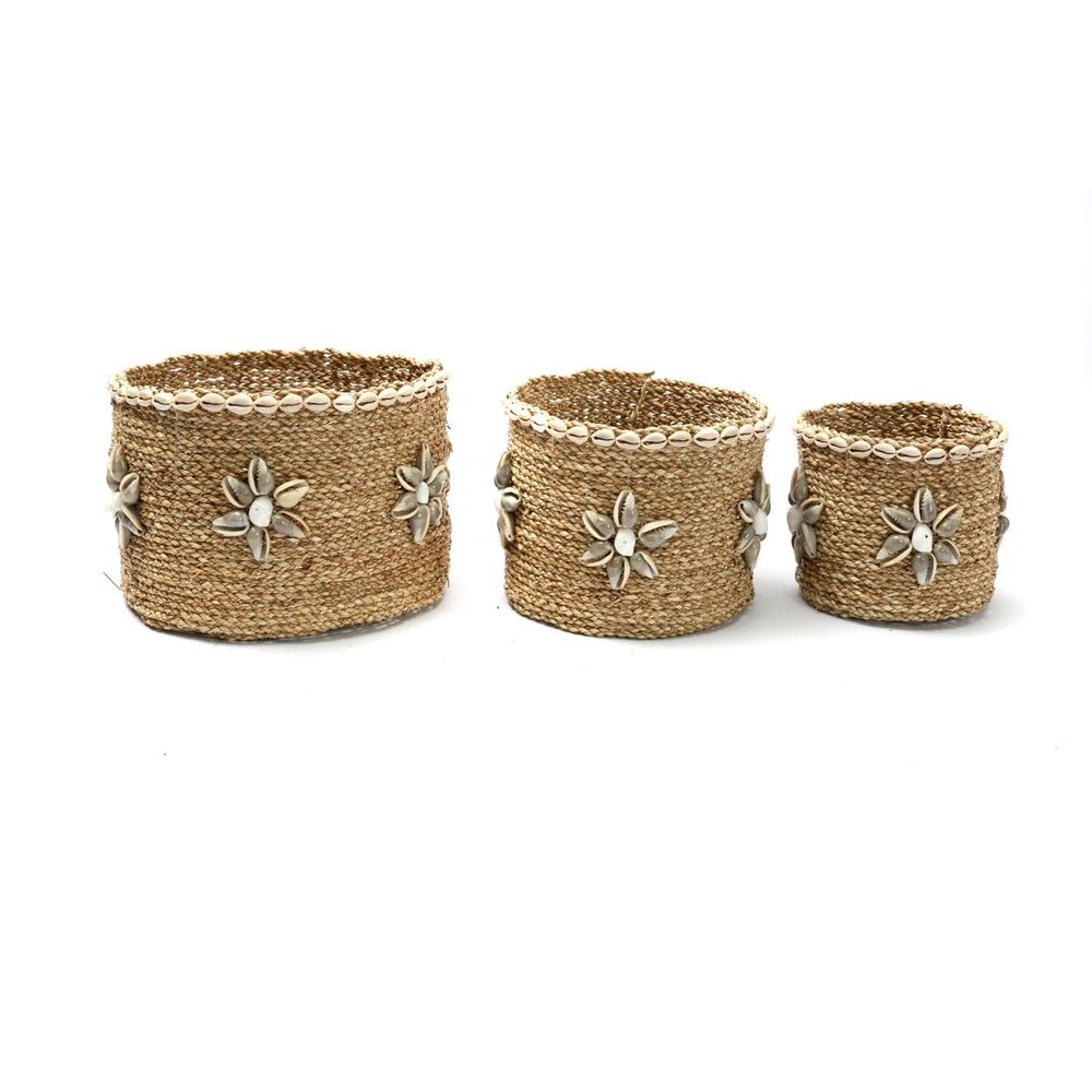 Storage boxes - The Beach View Baskets - Natural - Set of 3 - BAZAR BIZAR LIVING