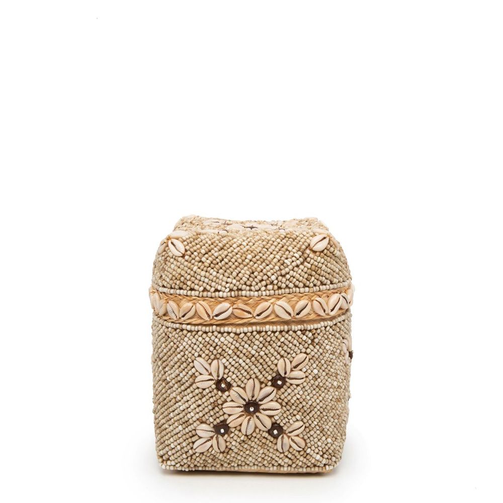 Boîtes de rangement  - Les Paniers Beaded Flowers - Brun Naturel - S - BAZAR BIZAR LIVING