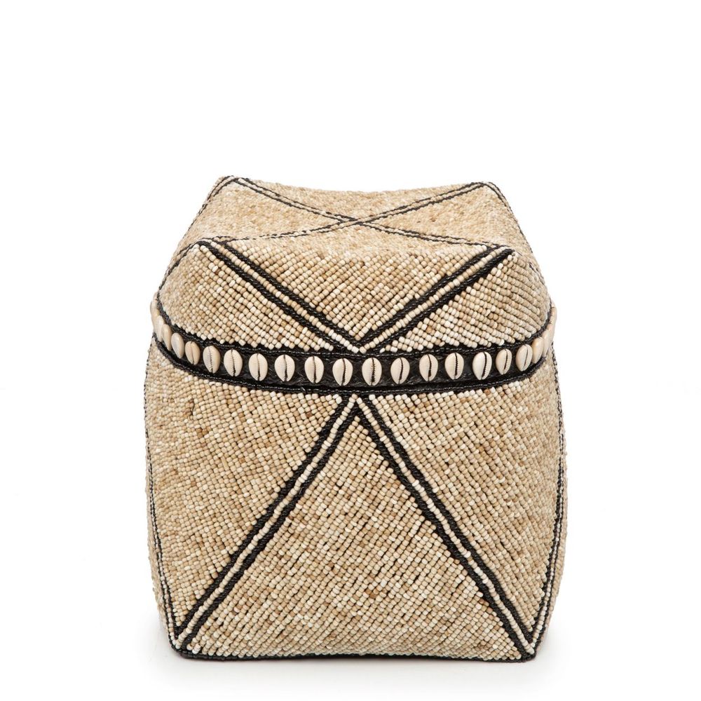 Coffrets et boîtes - Le Panier Beaded Jagged - Noir Naturel - L - BAZAR BIZAR LIVING