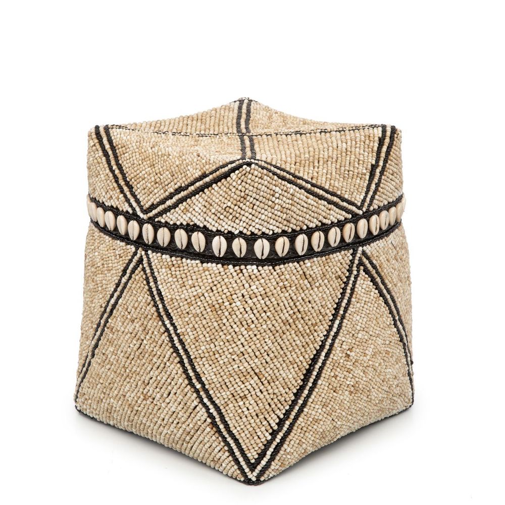 Coffrets et boîtes - Le Panier Beaded Jagged - Noir Naturel - L - BAZAR BIZAR LIVING