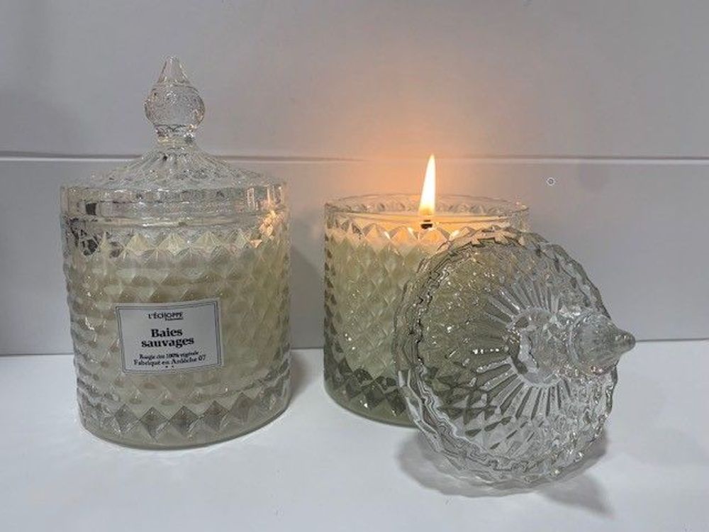 Bougies - BOUGIES BONBONNIERE CRISTAL PETIT ET GRAND MODELE - L'ECHOPPE BUISSONNIERE