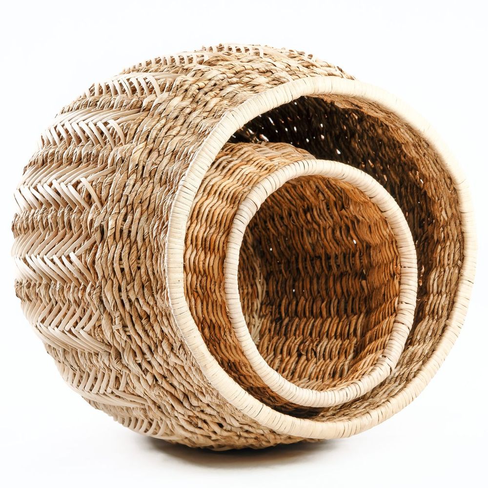 Caskets and boxes - The Luziru Basket - Natural - M - BAZAR BIZAR LIVING