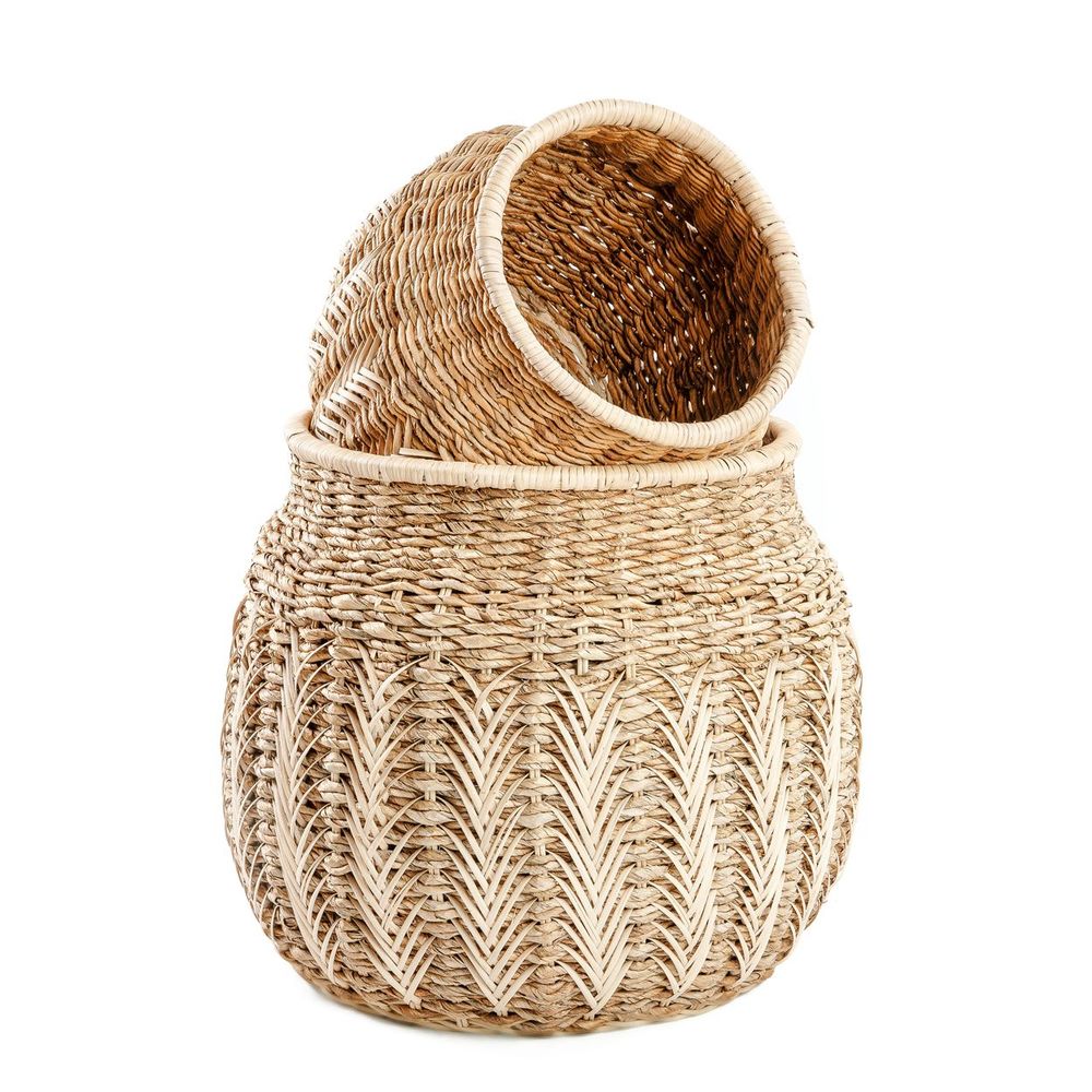 Caskets and boxes - The Luziru Basket - Natural - M - BAZAR BIZAR LIVING