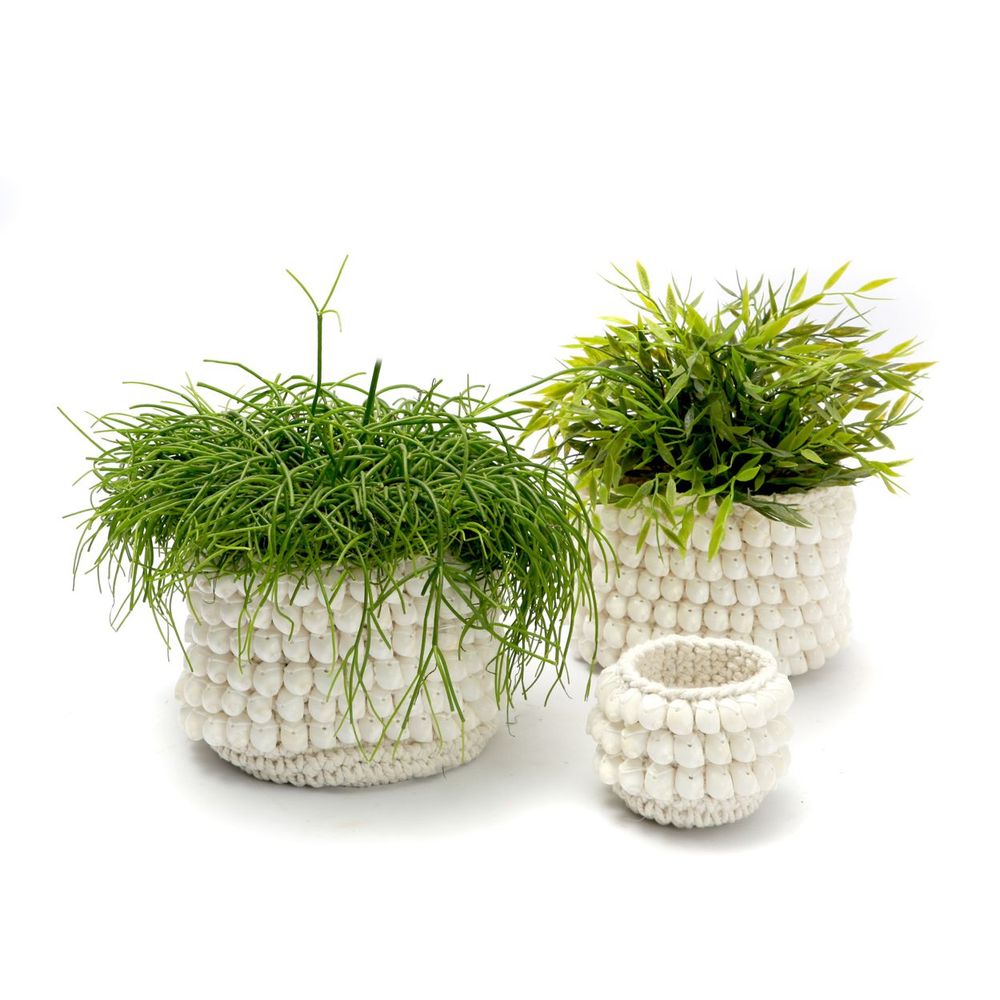 Vases - Le Porte-Plante Kai Macramé - Blanc - M - BAZAR BIZAR LIVING