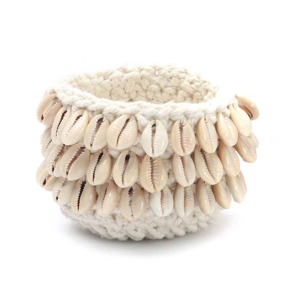 Bougeoirs et photophores  - Le Bougeoir Cowrie Macramé - Naturel - S - BAZAR BIZAR LIVING