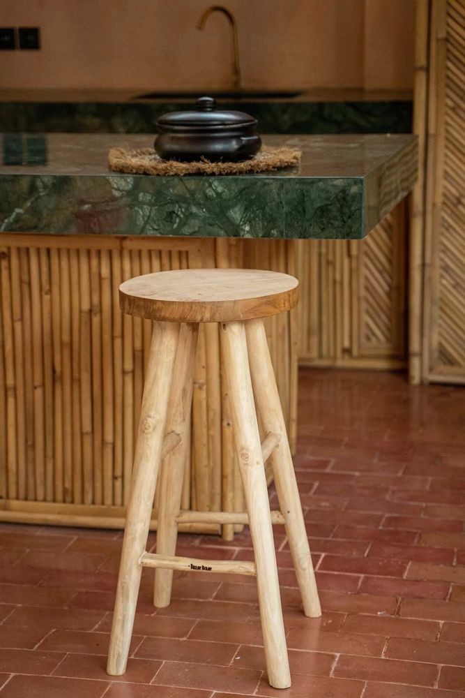 Stools - The Kedut Bar Stool - Natural - BAZAR BIZAR LIVING