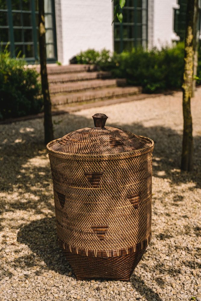Laundry baskets - The Colonial Laundry Basket - Natural Brown - XL - BAZAR BIZAR LIVING