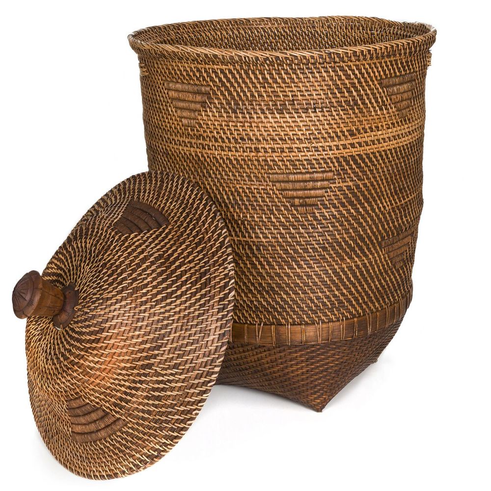 Laundry baskets - The Colonial Laundry Basket - Natural Brown - XL - BAZAR BIZAR LIVING