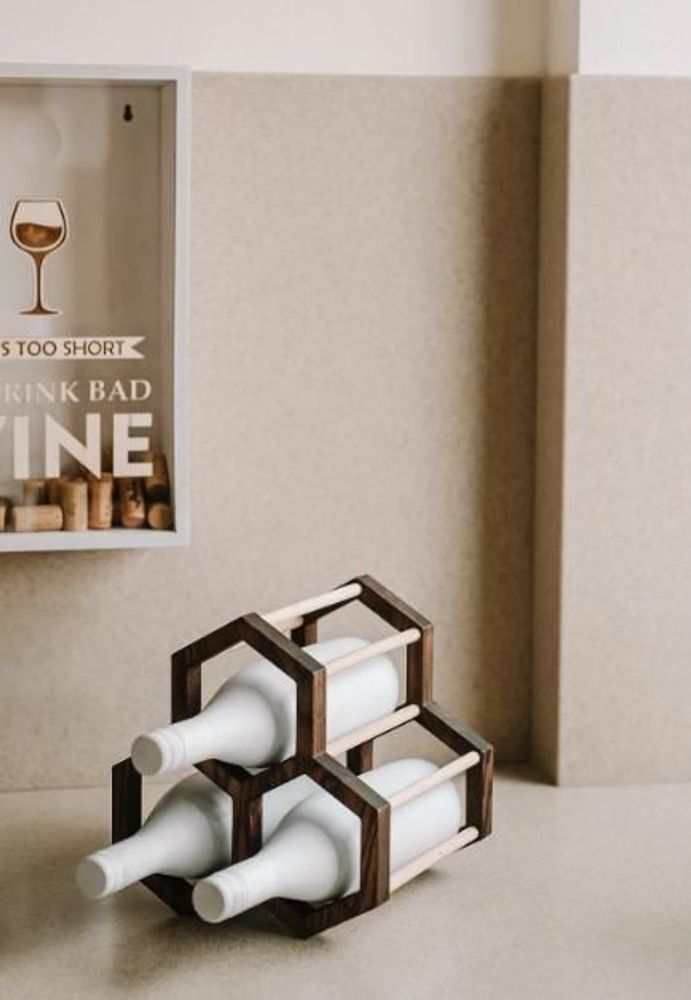 Accessoires pour le vin - Casier à bouteilles de vin en bois à 3 emplacements - PROMIDESIGN