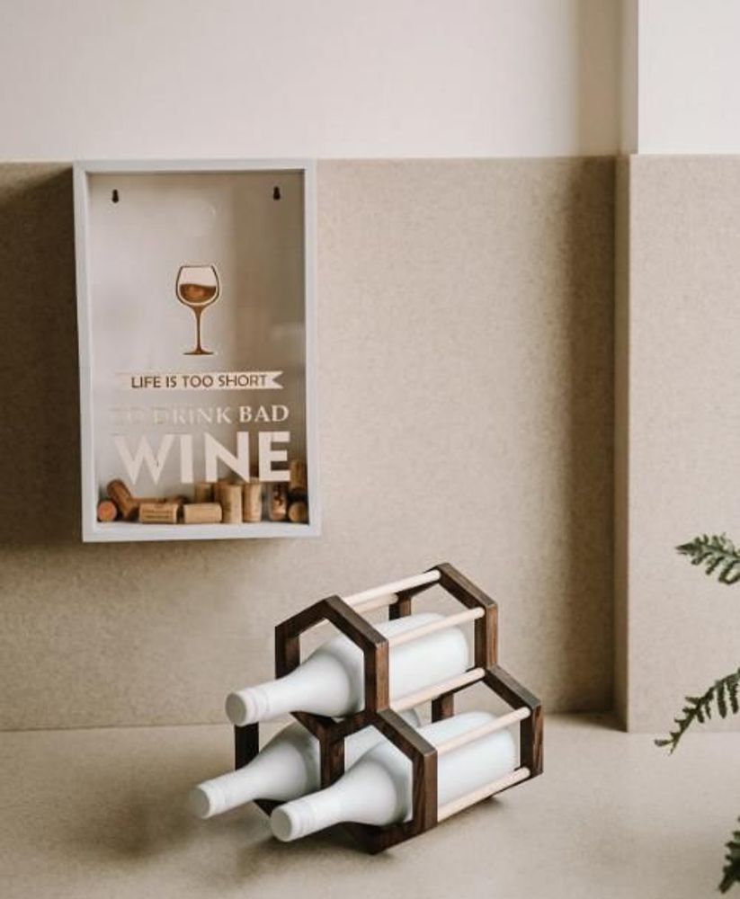 Accessoires pour le vin - Casier à bouteilles de vin en bois à 3 emplacements - PROMIDESIGN