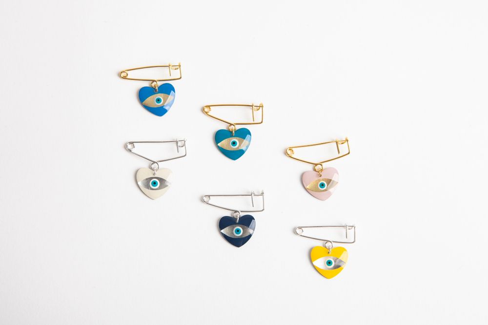 Jewelry - Heart xxsmall pendant, pin and earrings - BORD DE L'EAU