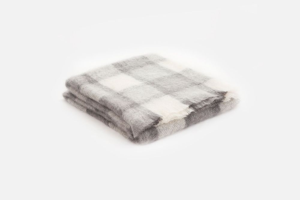 Objets de décoration - Plaid gris en mohair à carreaux - CUSHENDALE