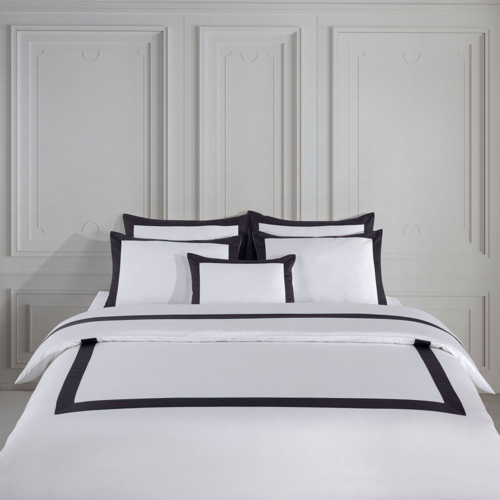 Linge de lit - Ensemble de housse de couette à passepoil anthracite épais - ATELIER 99