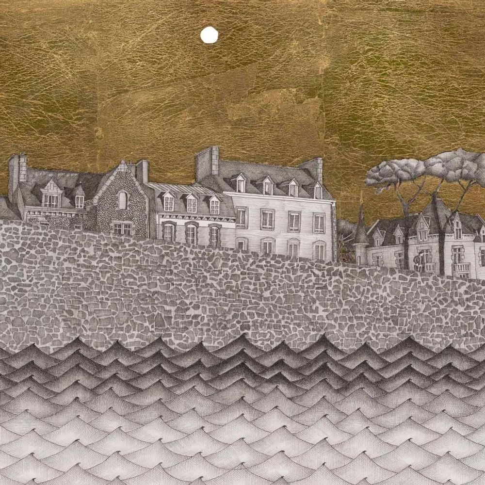 Papiers peints - Papier peint panoramique Promenade à Roscoff - ETOFFE.COM