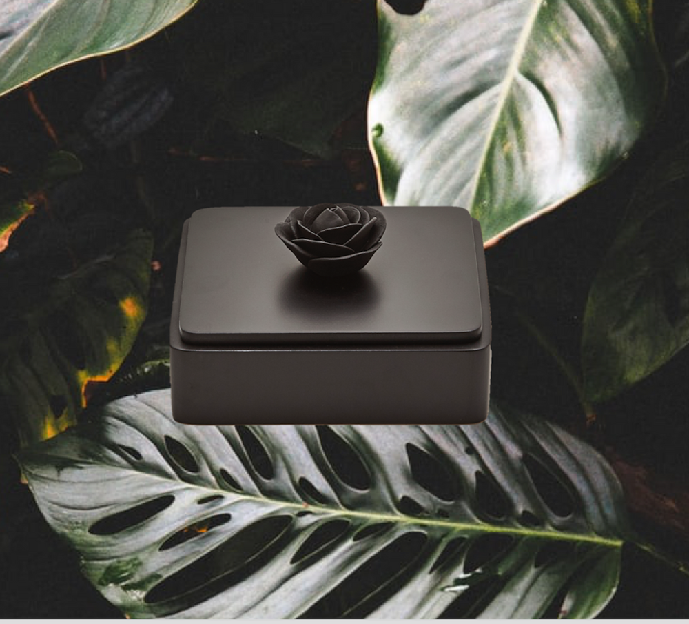 Parfums d'intérieur - Boîte déco Black Rose - Bois laqué et Porcelaine - ANOQ