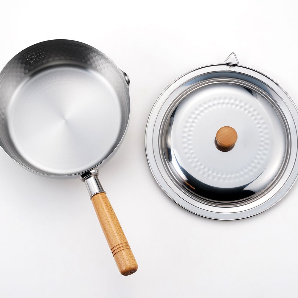 Casseroles - Couvercles pour casserole en acier inoxydable, martelée avec deux becs verseurs - collection Yukihira / YOSHIKAWA - ABINGPLUS