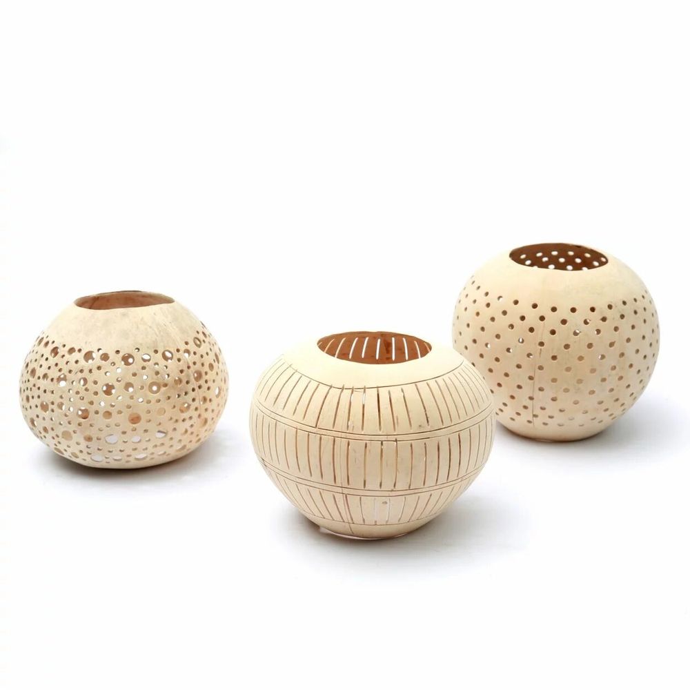 Bougeoirs et photophores  - Le Bougeoir Coconot Spot - Naturel - BAZAR BIZAR LIVING