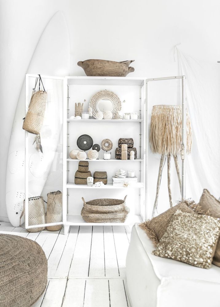 Candlesticks and candle holders - The Coconut Stripe I - Natural - BAZAR BIZAR LIVING