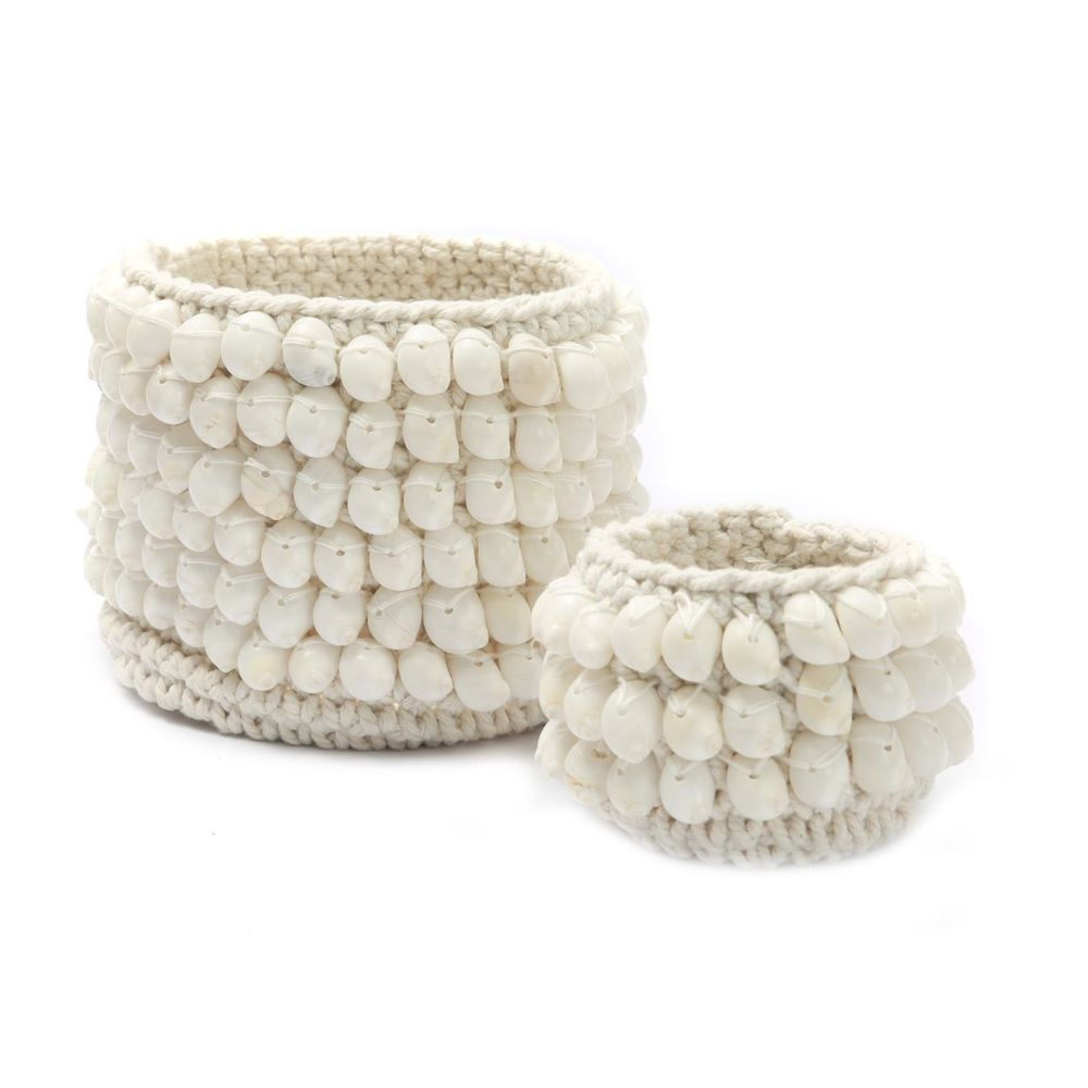 Bougeoirs et photophores  - Le Bougeoir Kai Macramé - Blanc - S - BAZAR BIZAR LIVING