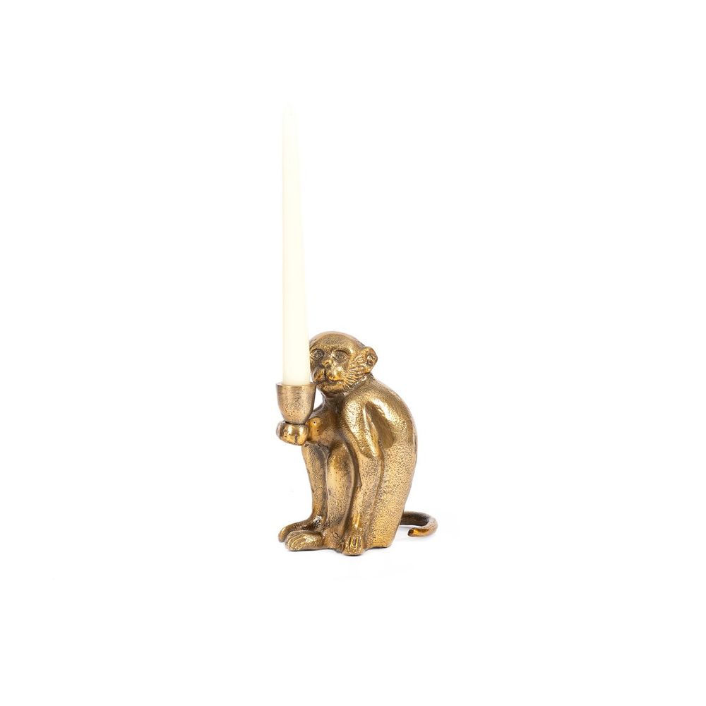 Candlesticks and candle holders - The Monkey Candle Holder #1 - Brass - BAZAR BIZAR LIVING