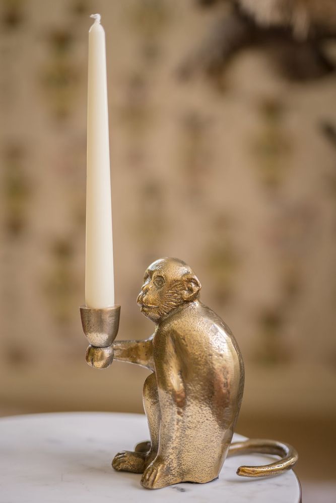 Candlesticks and candle holders - The Monkey Candle Holder #1 - Brass - BAZAR BIZAR LIVING
