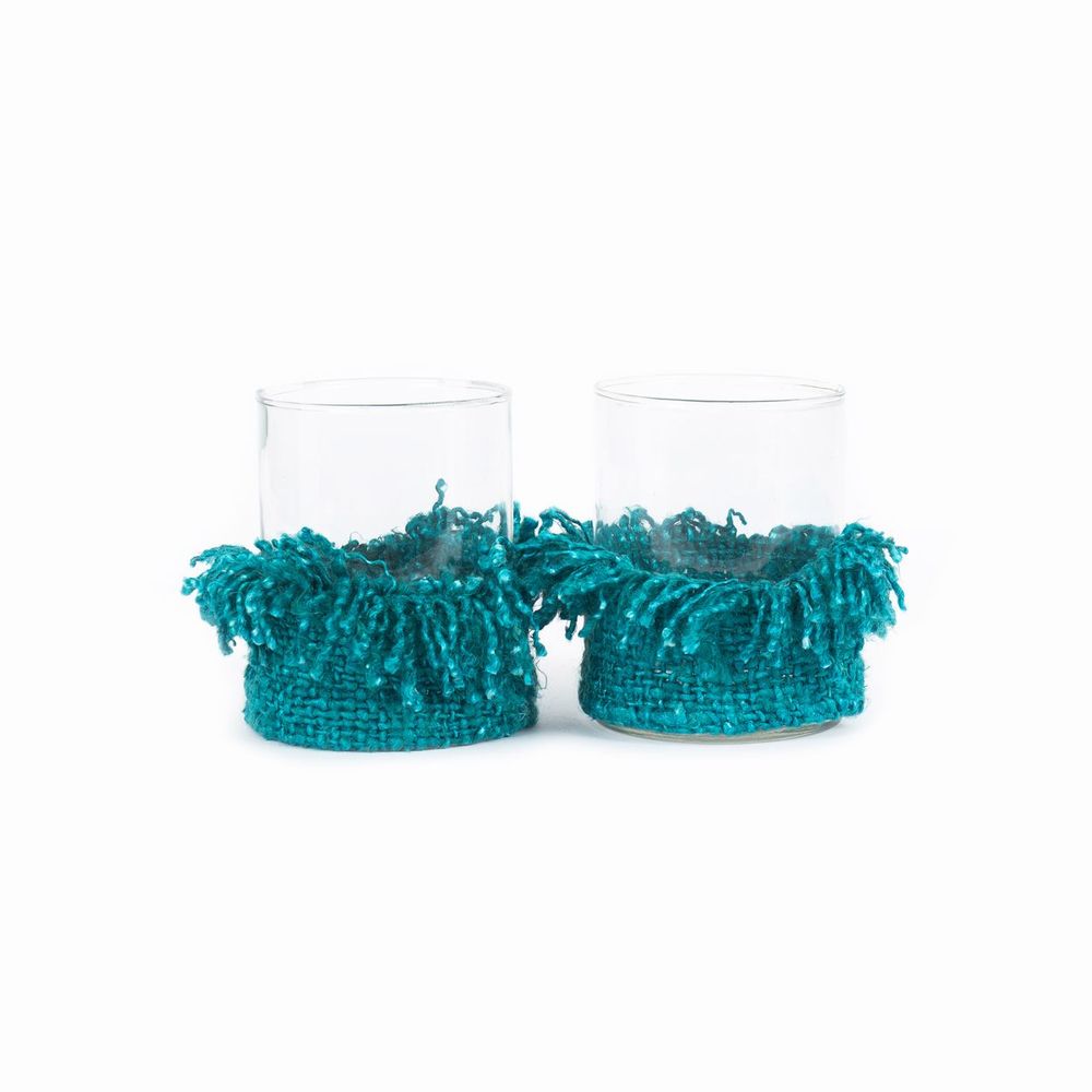 Candlesticks and candle holders - The Oh My Gee Candle Holder - Aqua - L - SET/2 - BAZAR BIZAR LIVING
