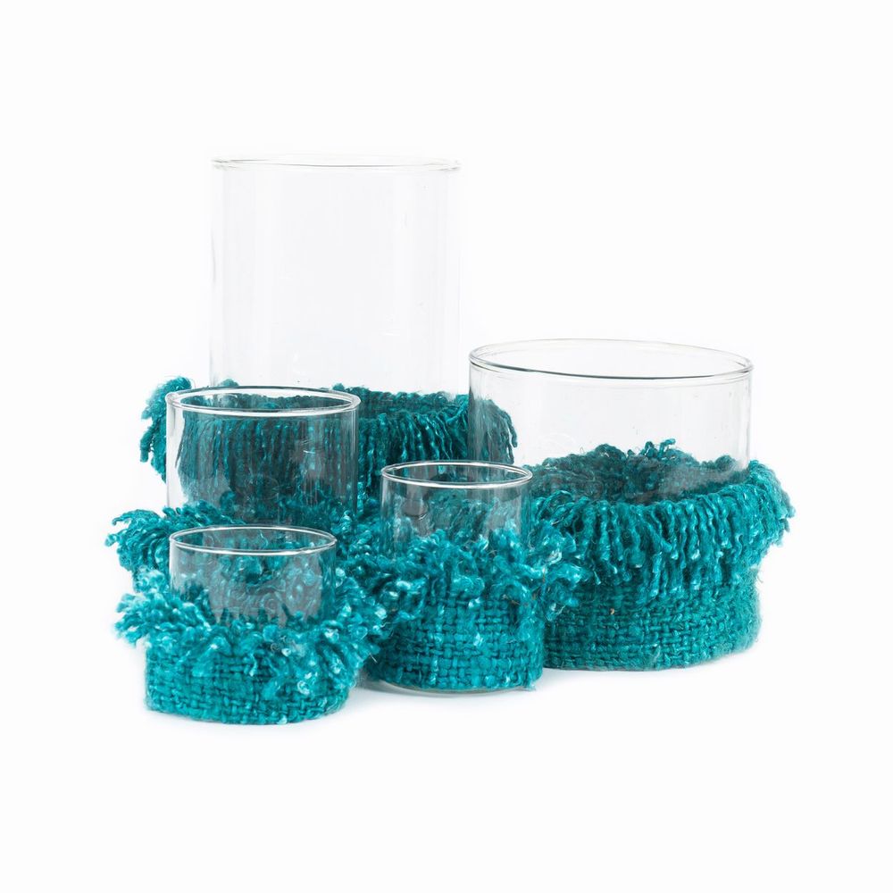Candlesticks and candle holders - The Oh My Gee Candle Holder - Aqua - L - SET/2 - BAZAR BIZAR LIVING