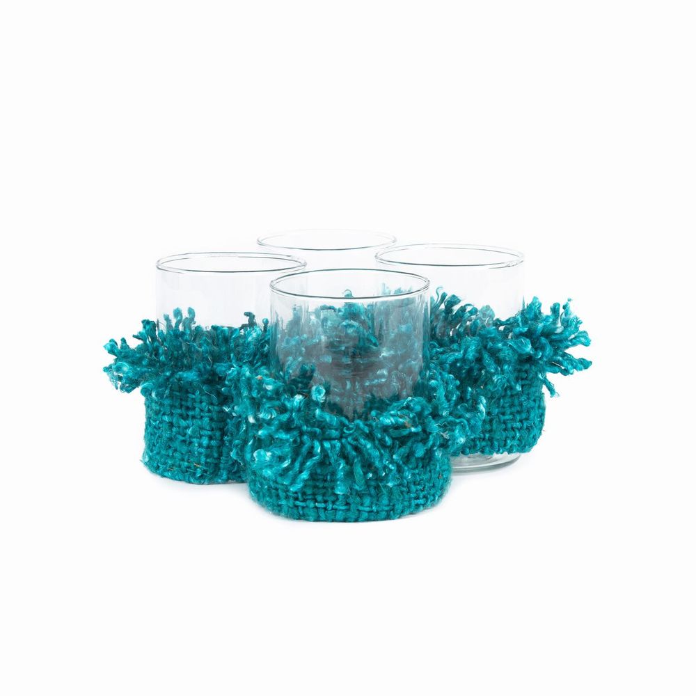 Candlesticks and candle holders - The Oh My Gee Candle Holder - Aqua - M - SET4 - BAZAR BIZAR LIVING