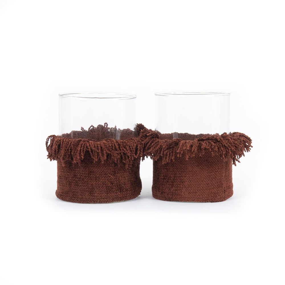 Candlesticks and candle holders - The Oh My Gee Candle Holder - Burgundy Velvet - L - SET/2 - BAZAR BIZAR LIVING