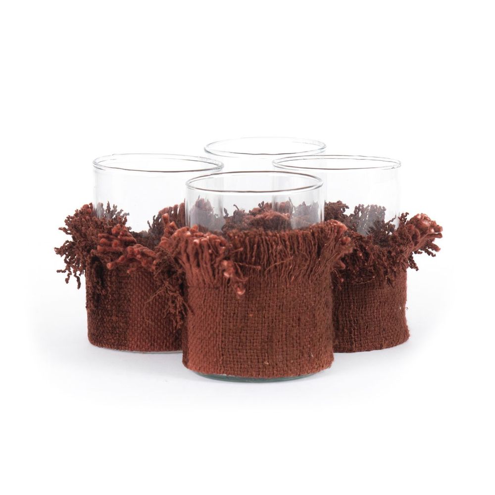 Candlesticks and candle holders - The Oh My Gee Candle Holder - Burgundy Velvet - M - SET/4 - BAZAR BIZAR LIVING