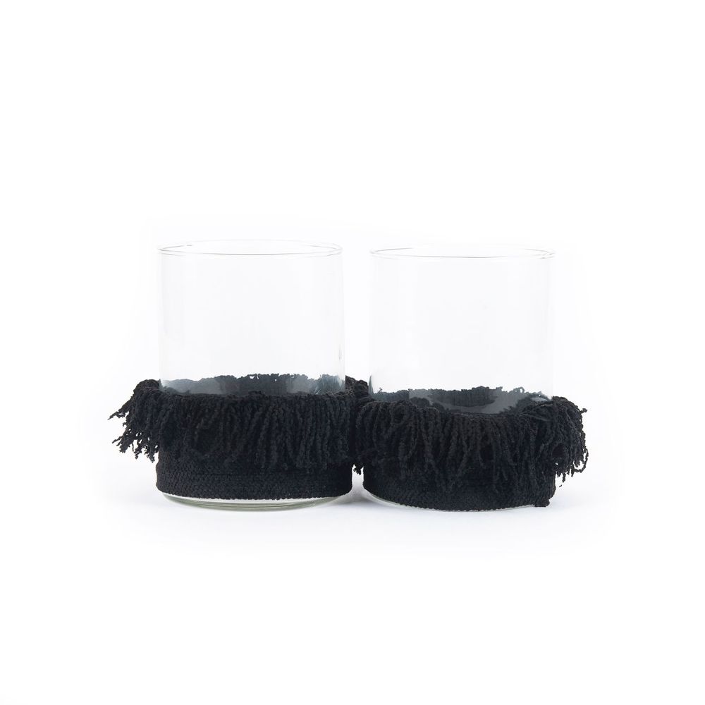 Bougeoirs et photophores  - Le Bougeoir Oh My Gee - Velours Noir - L - Lot de 2 - BAZAR BIZAR LIVING