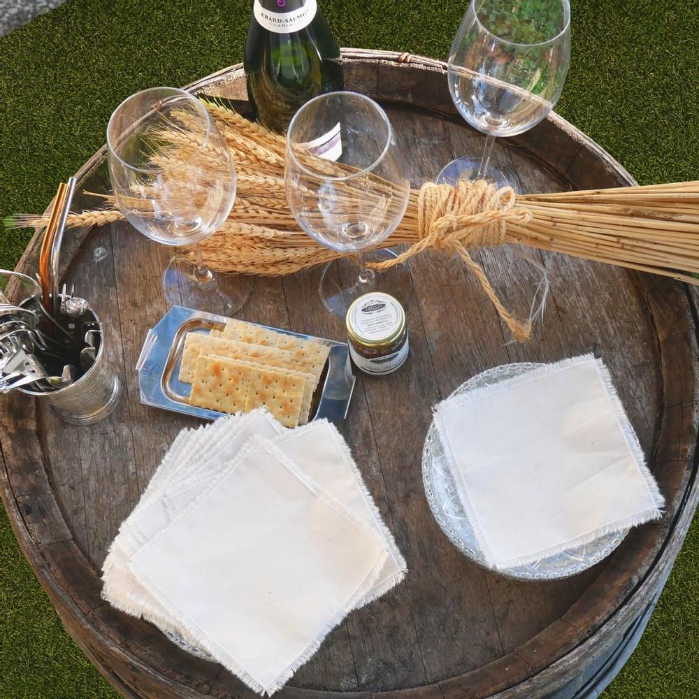 Decorative objects - Reusable ecru napkins made in France in cocktail-sized cotton - NILE