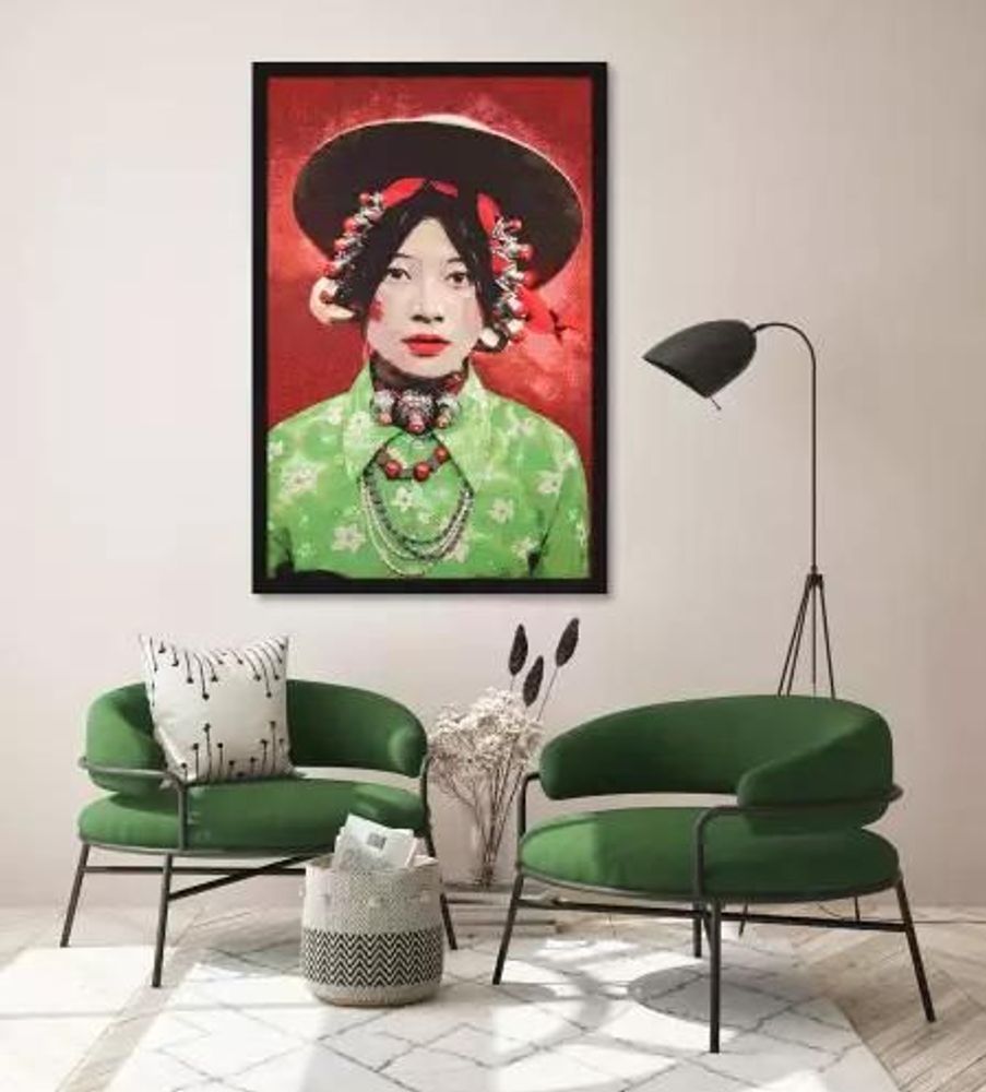 Autres décorations murales - Tibetan Woman and Girl - Gobelin - MONDILAB