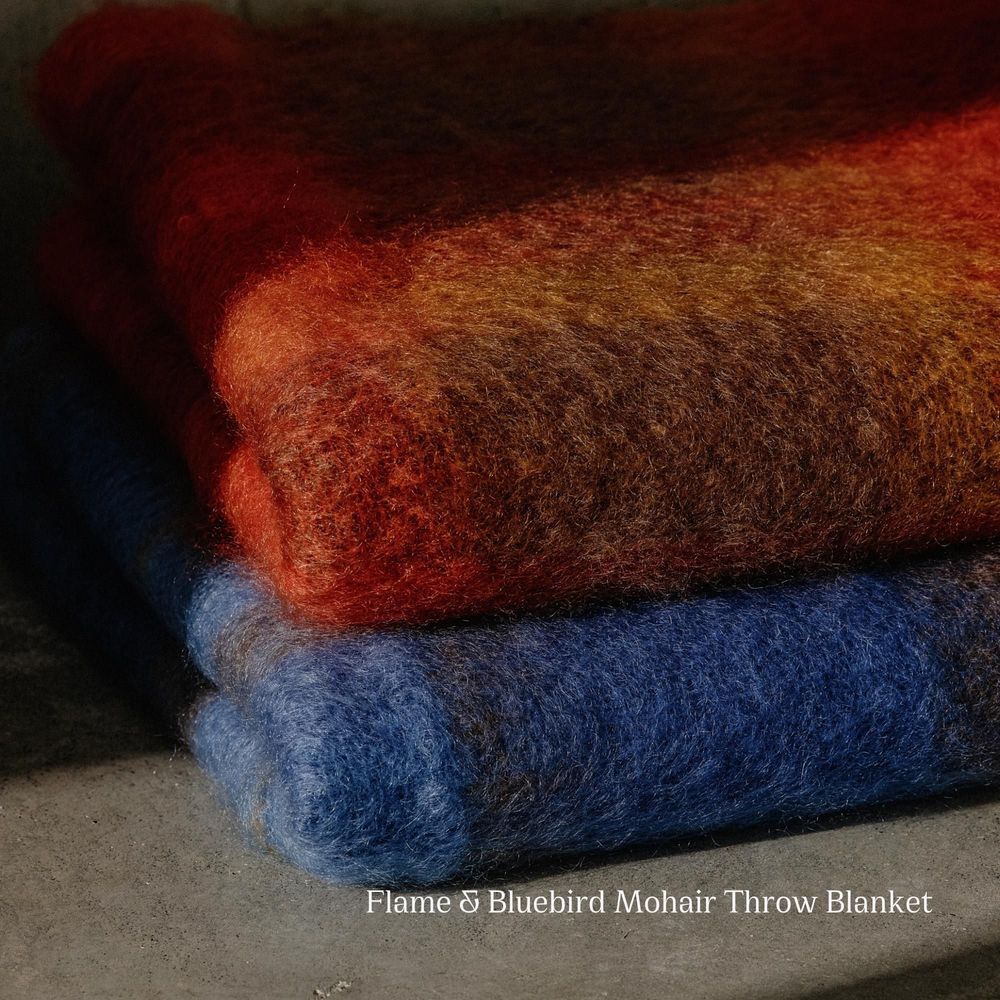 Throw blankets - Bluebird Mohair Throw Blanket. - CUSHENDALE